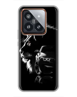 Чехол для Xiaomi 14 Pro с картинкой «BMW и лев»