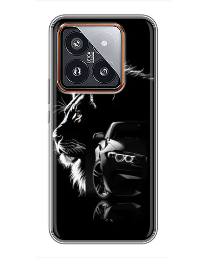 Чехол для Xiaomi 14 Pro с картинкой «BMW и лев»