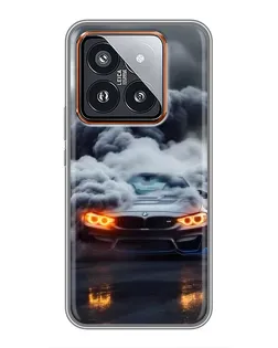 Чехол для Xiaomi 14 Pro с картинкой «BMW в дыму»