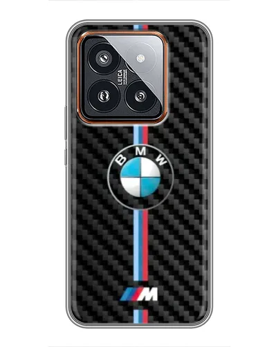 Чехол для Xiaomi 14 Pro с картинкой «Эмблема BMW и карбон»