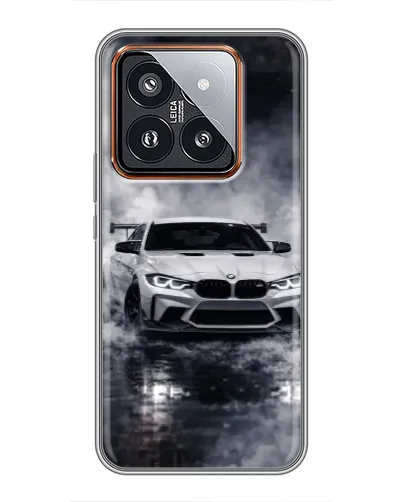 Чехол для Xiaomi 14 Pro с картинкой «BMW сквозь туман»