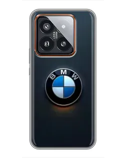 Чехол для Xiaomi 14 Pro с картинкой «Логотип BMW — минимализм»