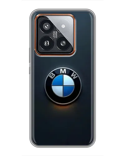 Чехол для Xiaomi 14 Pro с картинкой «Логотип BMW — минимализм»