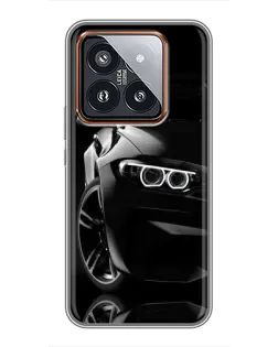 Чохол для Xiaomi 14 Pro з картинкою «Чорна BMW — профіль»
