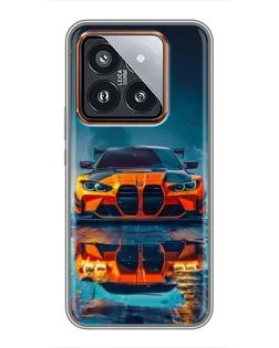 Чохол для Xiaomi 14 Pro з картинкою «BMW — золота емблема»