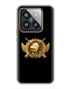 Чохол для Xiaomi 14 Pro з картинкою «PUBG — помаранчевий градієнт»