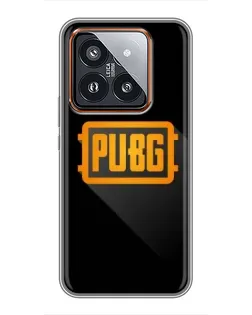 Чехол для Xiaomi 14 Pro с картинкой «PUBG — рамка лого»
