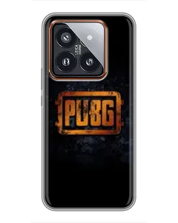 Чехол для Xiaomi 14 Pro с картинкой «PUBG — золотой логотип»