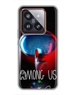 Чохол для Xiaomi 14 Pro з картинкою «Червоний імпостер — макро»