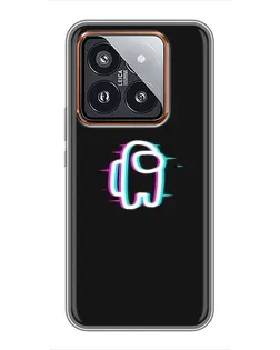 Чехол для Xiaomi 14 Pro с картинкой «Among Us неон»