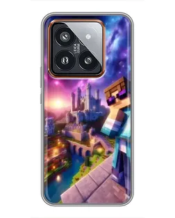 Чехол для Xiaomi 14 Pro с картинкой «Стив и космос»