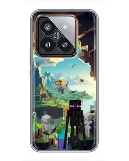 Чехол для Xiaomi 14 Pro с картинкой «Эндермен в лесу»
