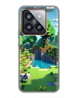 Чехол для Xiaomi 14 Pro с картинкой «Minecraft летний день»