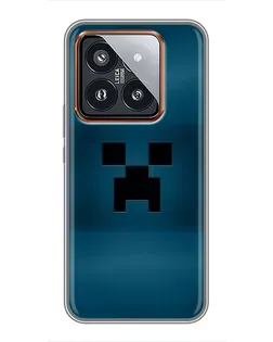 Чехол для Xiaomi 14 Pro с картинкой «Крипер текстура»