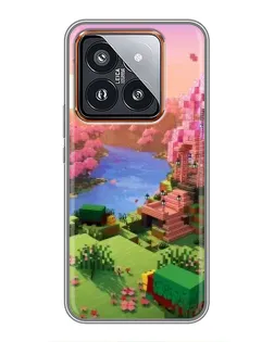 Чехол для Xiaomi 14 Pro с картинкой «Розовое дерево Minecraft»