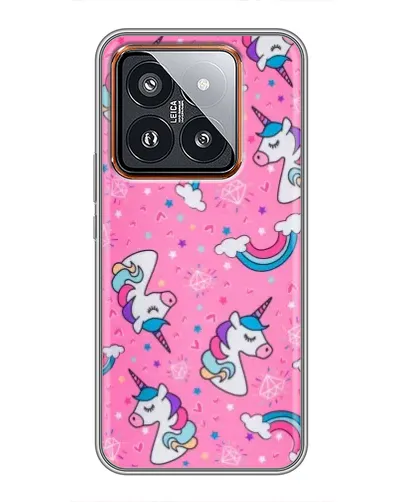 Чехол для Xiaomi 14 Pro с картинкой «Unicorn паттерн розовый» Чехол для Xiaomi 14 Pro с картинкой «Unicorn паттерн розовый»