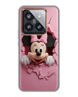 Чехол для Xiaomi 14 Pro с картинкой «Минни сквозь стену»