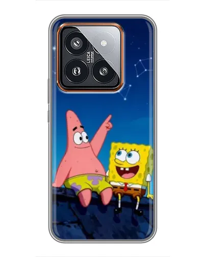 Чехол для Xiaomi 14 Pro с картинкой «Губка Боб и Патрик ночью» Чехол для Xiaomi 14 Pro с картинкой «Губка Боб и Патрик ночью»