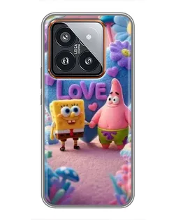 Чехол для Xiaomi 14 Pro с картинкой «Губка Боб Патрик»