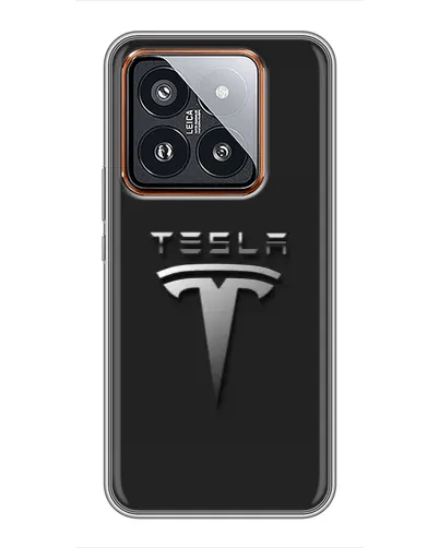 Чехол для Xiaomi 14 Pro с картинкой «Стальной логотип Tesla» Чехол для Xiaomi 14 Pro с картинкой «Стальной логотип Tesla»