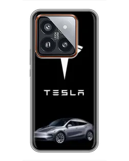 Чехол для Xiaomi 14 Pro с картинкой «Tesla Model Y»