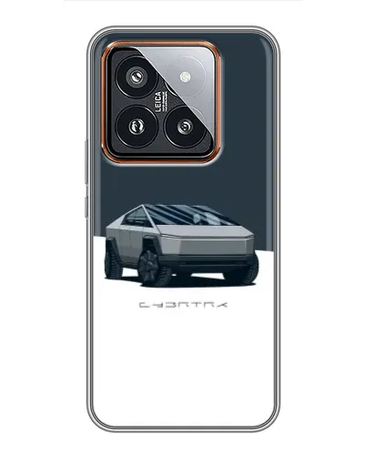 Чехол для Xiaomi 14 Pro с картинкой «Серебристый Cybertruck Tesla» Чехол для Xiaomi 14 Pro с картинкой «Серебристый Cybertruck Tesla»
