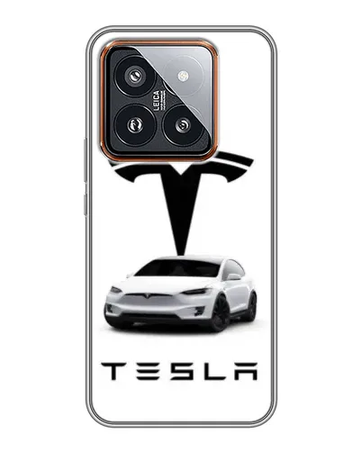 Чехол для Xiaomi 14 Pro с картинкой «Tesla White Style» Чехол для Xiaomi 14 Pro с картинкой «Tesla White Style»