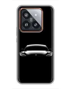 Чехол для Xiaomi 14 Pro с картинкой «Фары Tesla Night»