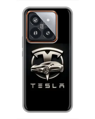 Чехол для Xiaomi 14 Pro с картинкой «Tesla — серебристое авто» Чехол для Xiaomi 14 Pro с картинкой «Tesla — серебристое авто»