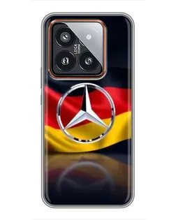 Чехол для Xiaomi 14 Pro с картинкой «Mercedes — флаг Германии»