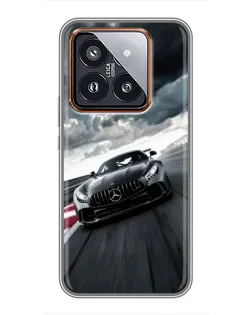 Чехол для Xiaomi 14 Pro с картинкой «Гоночный Mercedes AMG»