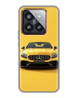 Чехол для Xiaomi 14 Pro с картинкой «Желтый Mercedes GT»