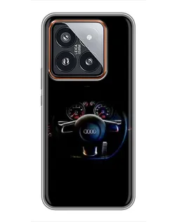 Чехол для Xiaomi 14 Pro с картинкой «Салон Audi — руль» Чехол для Xiaomi 14 Pro с картинкой «Салон Audi — руль»