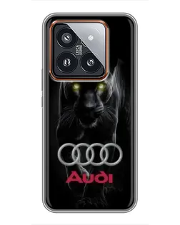 Чехол для Xiaomi 14 Pro с картинкой «Пантера и Audi»