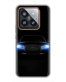 Чехол для Xiaomi 14 Pro с картинкой «Audi в неоне»
