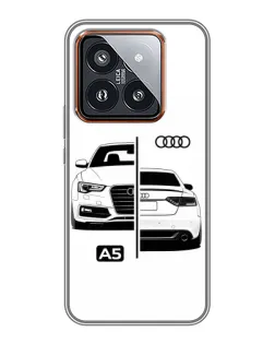 Чехол для Xiaomi 14 Pro с картинкой «Audi — контрастный дизайн»
