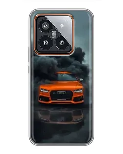 Чехол для Xiaomi 14 Pro с картинкой «Audi в облаках дыма»