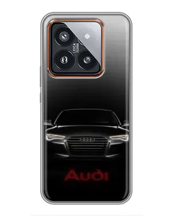 Чехол для Xiaomi 14 Pro с картинкой «Audi — градиентный контур»