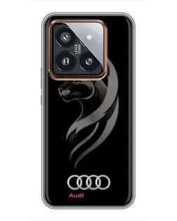 Чехол для Xiaomi 14 Pro с картинкой «Графика — пантера и Audi»