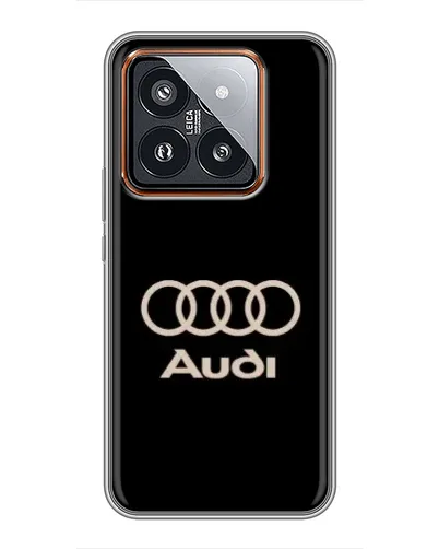 Чехол для Xiaomi 14 Pro с картинкой «Audi — золотой логотип» Чехол для Xiaomi 14 Pro с картинкой «Audi — золотой логотип»