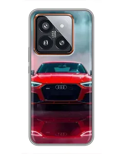 Чехол для Xiaomi 14 Pro с картинкой «Audi RS — красный стиль»