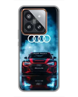 Чехол для Xiaomi 14 Pro с картинкой «Audi Sport — неон»