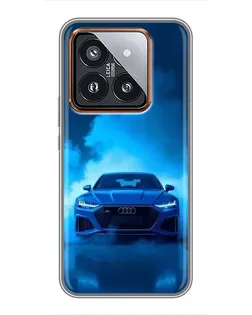 Чехол для Xiaomi 14 Pro с картинкой «Audi — голубая энергия»