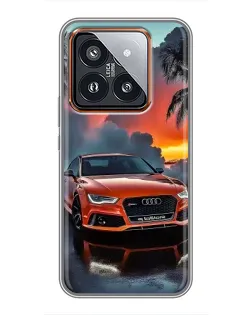 Чехол для Xiaomi 14 Pro с картинкой «Audi — закат»