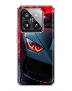 Чохол для Xiaomi 14 Pro з картинкою «Lamborghini червоне сяйво»