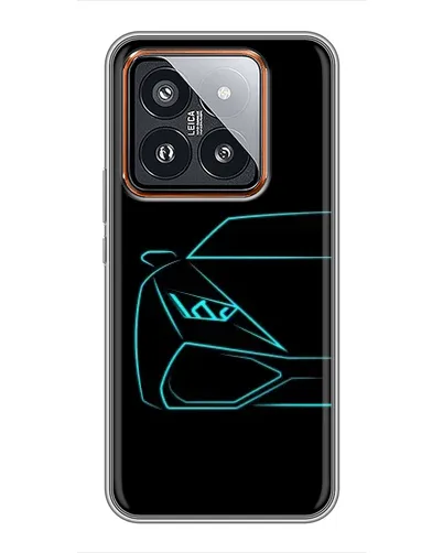 Чохол для Xiaomi 14 Pro з картинкою «Блакитний силует Lamborghini»