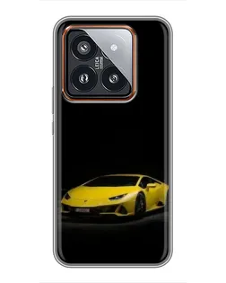 Чохол для Xiaomi 14 Pro з картинкою «Lamborghini жовтий акцент»