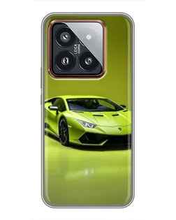 Чохол для Xiaomi 14 Pro з картинкою «Салатовий Lamborghini Huracan»