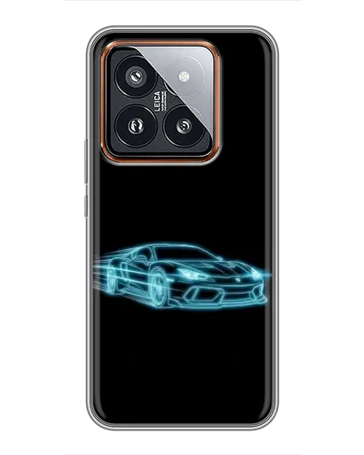 Чохол для Xiaomi 14 Pro з картинкою «Неоновий контур Lamborghini»