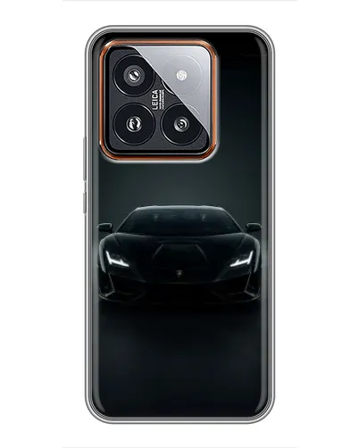 Чохол для Xiaomi 14 Pro з картинкою «Чорний Lamborghini Aventador»